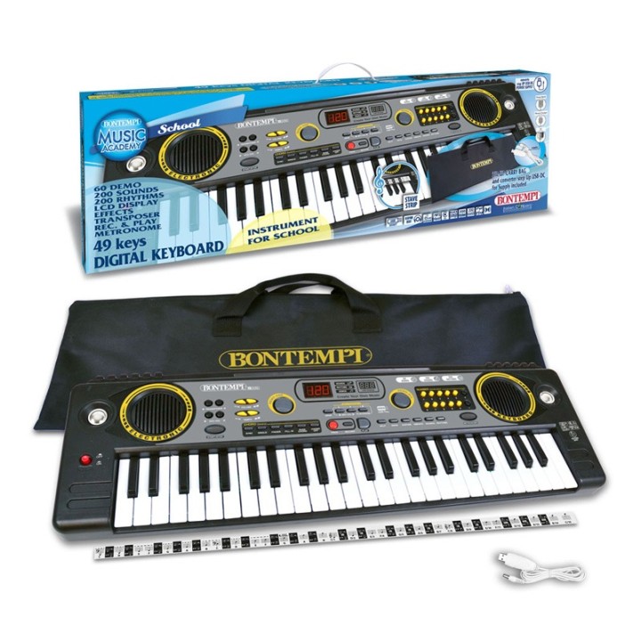 Bontempi 49-Key Medium Pitch Digital Keyboard (Headphones Not Included) 15 4920 - Musical Instrument Toy