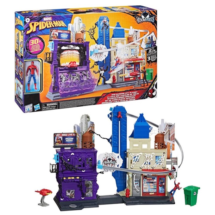 Hasbro Spider-Man 4In Venomversus Web City Showdown G0737 - Role Play Playset - MARVEL PLAYSET WITH 30 FEATURES: Kids will love this 18 ”-tall (45 cm) Super Hero playset for boy...