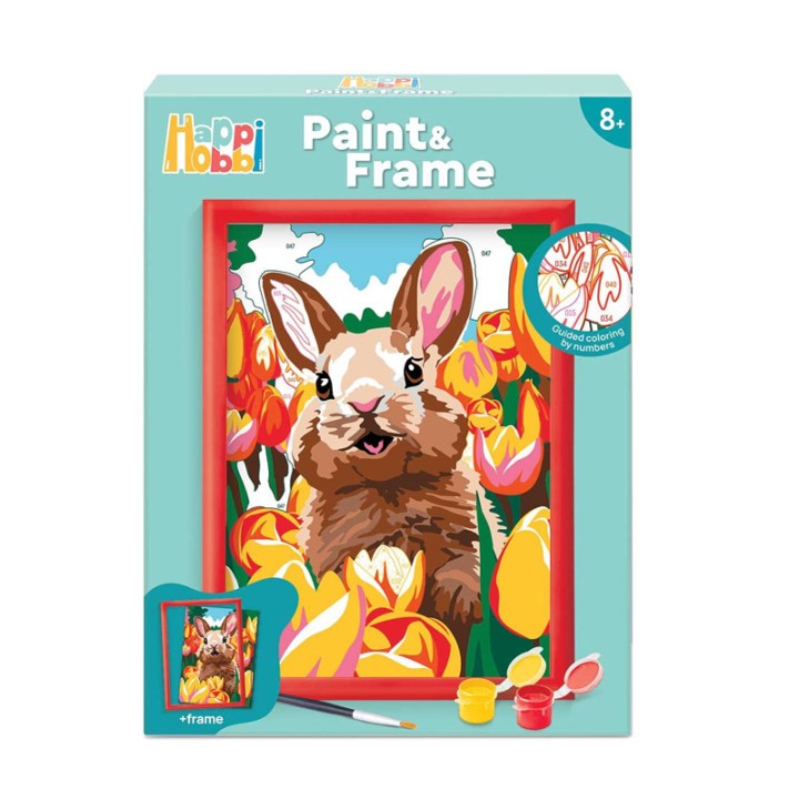 AS Company Happihobbi Paint & Frame Cheerful Bunny 1038-41027 - Painting and Drawing Set - Paint with joy using the HappiHobbi Paint & Frame – Cheerful Bunny