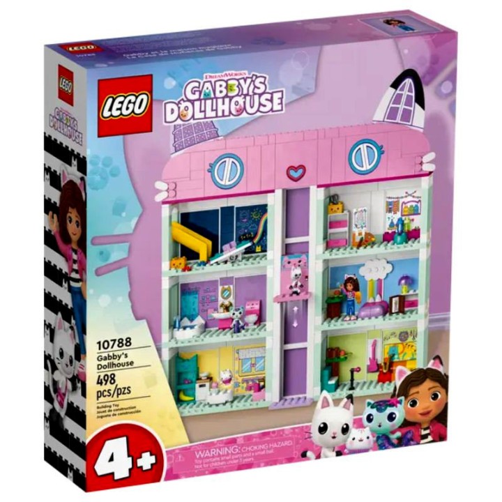 LEGO 10788 Gabby'S Dollhouse - Doll Playset - Gabby’s Dollhouse features 8 colorful rooms connected by a sliding elevator