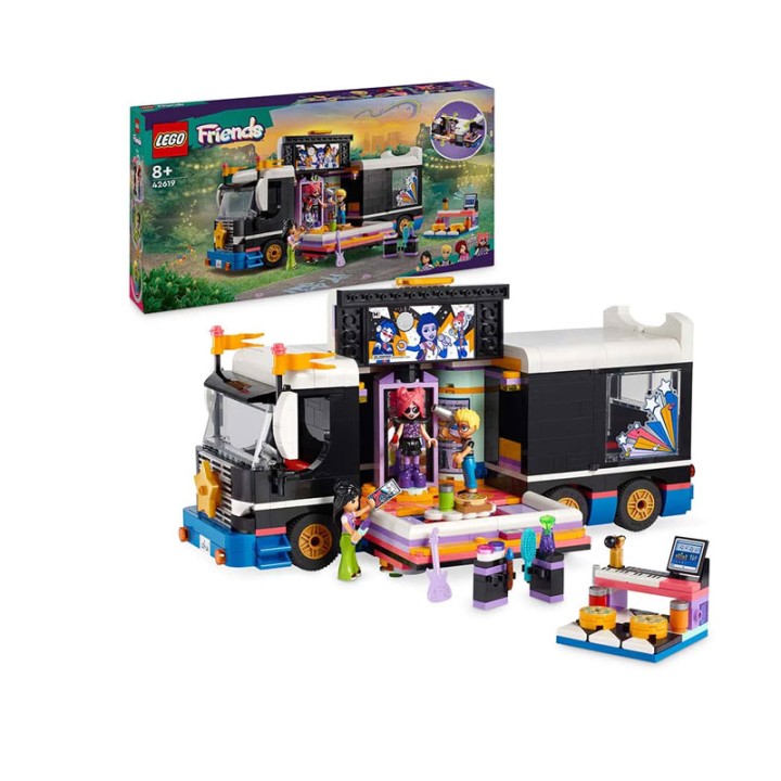 LEGO Friends 42619 Pop Star Music Tour Bus - Building Set - Bring role play to life with this LEGO® Friends Pop Star Music Tour Bus toy playset (42619) for g... - 845 Pieces