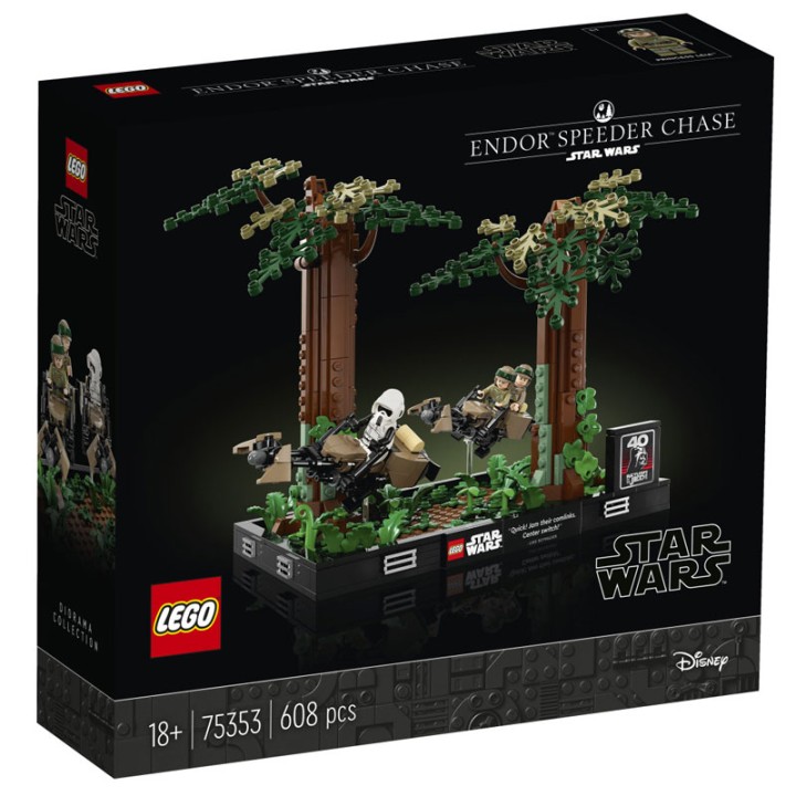 LEGO Star Wars Tm 75353 Endor Speeder Chase Diorama - Building Set - Create a dynamic LEGO brick-built snapshot of the iconic speeder chase through the forests of End... - 608 Pieces