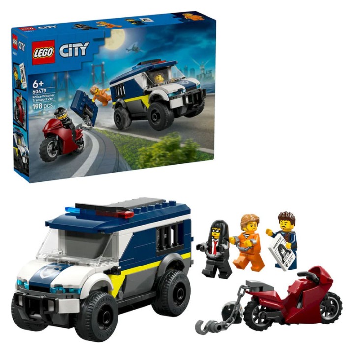 LEGO City 60479 Police Prisoner Transport Van 1224 months - Building Set - Gear up for exciting breakout adventures with the LEGO® City Police Prisoner Transport Van (60479... - 198 Pieces