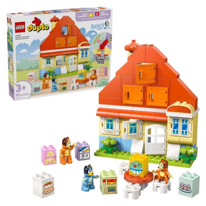 LEGO 10459 Bluey's Family House With Memory Game - Building Set - Introduce toddlers to a fun building set that packs in double the fun - 83 Pieces