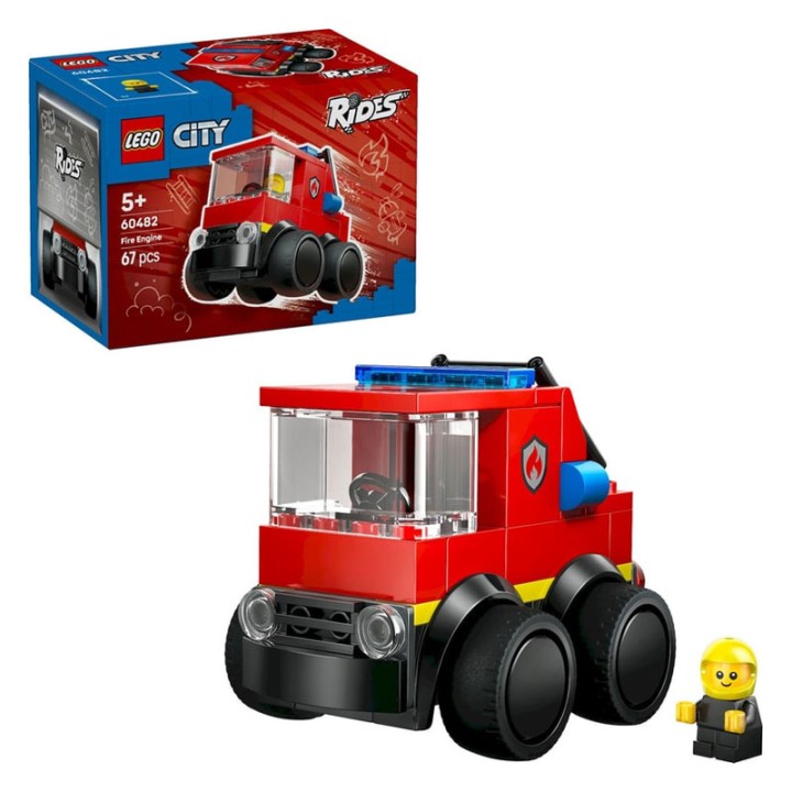LEGO City 60482 Rides – Fire Engine - Building Set - Spark fun firefighting adventures with the LEGO® City Rides – Fire Truck (60482) mini building ki... - 67 Pieces