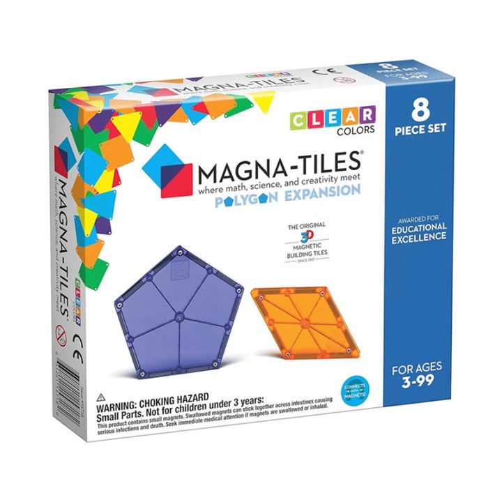 Magna-Tiles Magna-Tiles Polygons 8 Pieces Expansion Set #15718 - Building Blocks Set - Add diamonds and pentagons to any Magna Tiles collection