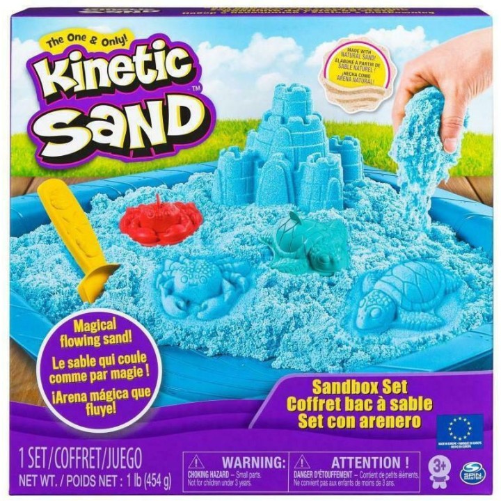 Spin Master Kinetic Sand: Sandbox Set - Arts and Crafts Kit - Blue (20143454) - Create your own sandbox adventures with the Kinetic Sand Sandbox Set