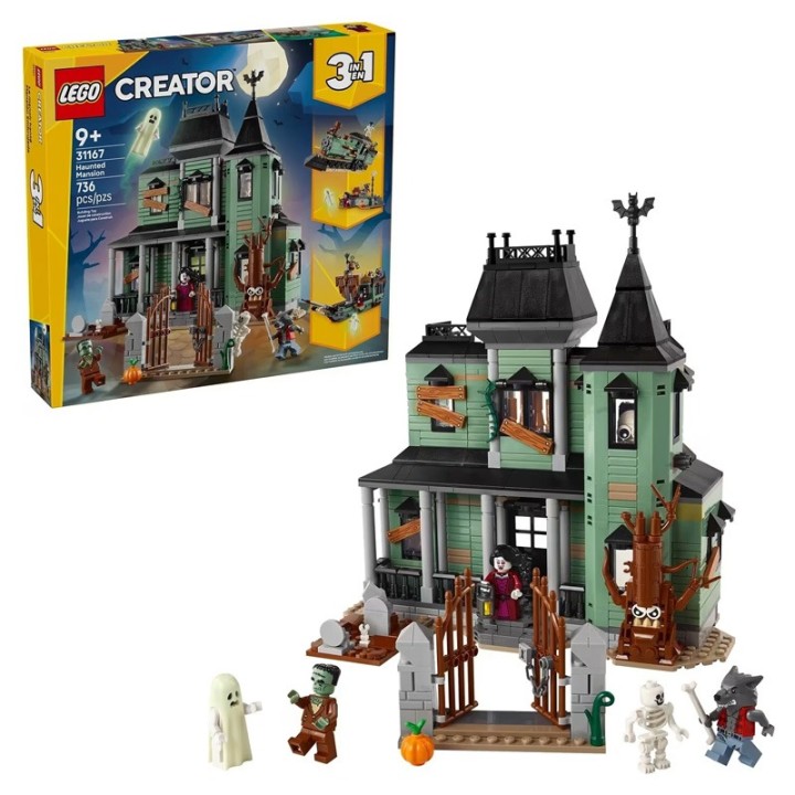 LEGO 31167 Haunted Mansion - Building Set - Play out scary stories with the LEGO® Creator 3in1 Haunted Mansion (31167) house building toy - 736 Pieces