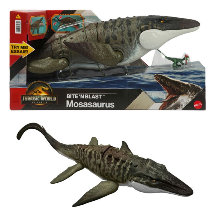 Mattel Jurassic World Rebirth-Mososayros Me Leitoyrgia Kinisis & Ichoys Jch00 - Action Figure