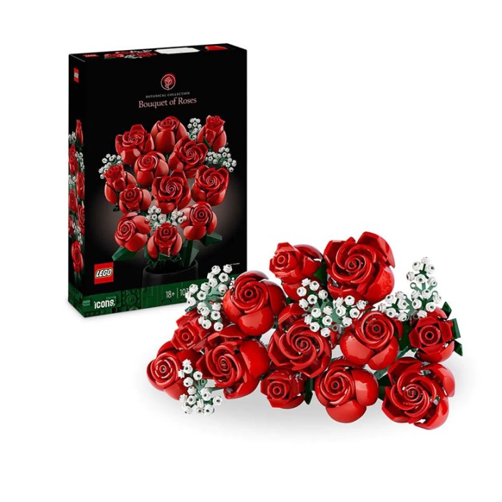 LEGO Icons 10328 Bouquet Of Roses - Building Set - Take time out with the LEGO® Icons Bouquet of Roses (10328) home decor building set for adults - 822 Pieces