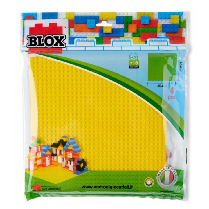 Androni Giocattoli Set Of 4 Blox Plates 25X25 9067-0000 - Construction Set - The building blocks with their fresh colors are popular with the grandchildren