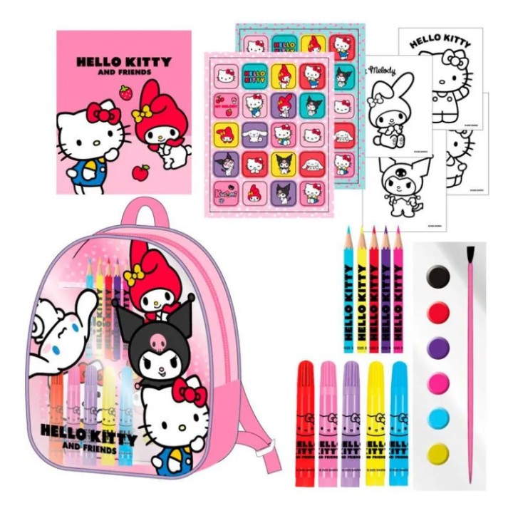 Cerda Backpack Painting Set Hello Kitty 2700001597 - Arts and Crafts Kit