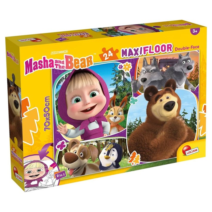 Lisciani Masha Puzzle Df Maxifloor 24 109678 - Jigsaw Puzzle - Have fun reconstructing the scenes of your favorite cartoon and, after completing the puzzle, the...