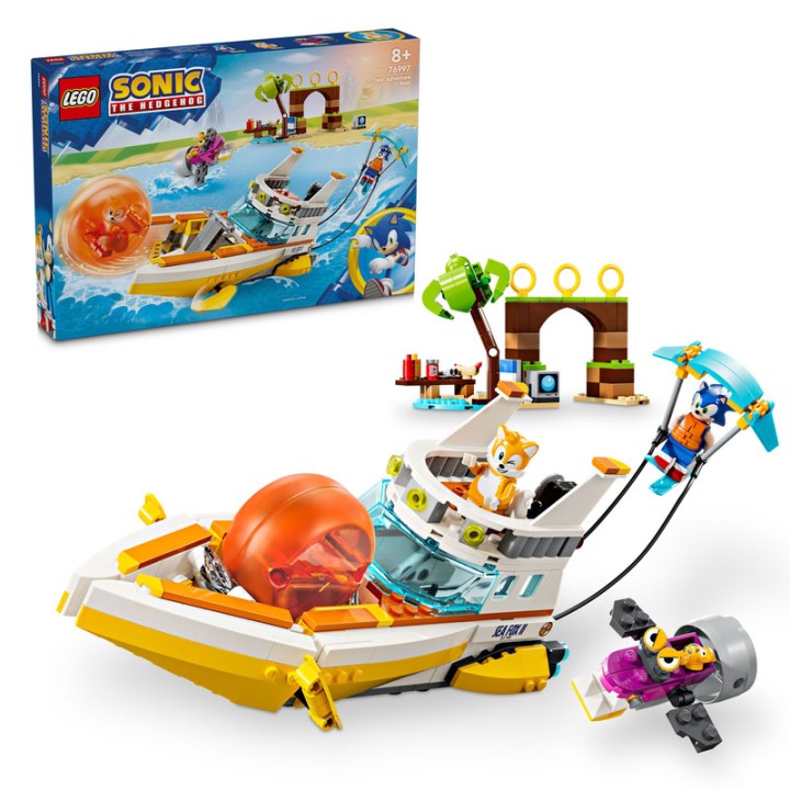 LEGO 76997 Tails' Adventure Boat - Building Set - Board the adventure boat for lots of fun action with Tails and his best pal, Sonic