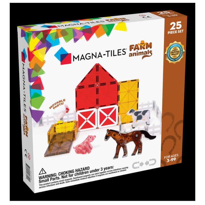 Magna-Tiles Magna-Tiles Farm Animals 25 Pieces Set #22125 - Building Blocks Set