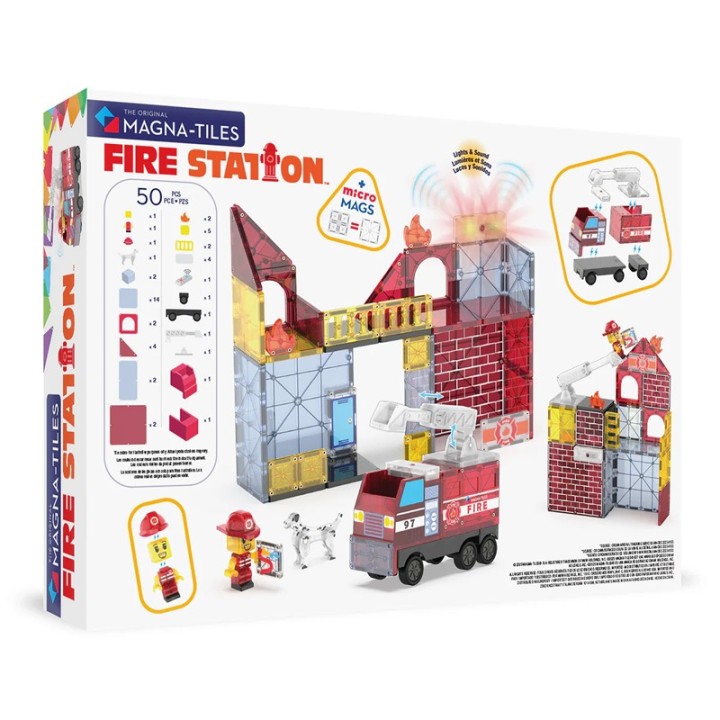 Magna-Tiles Magna-Tiles Fire Station 50 Set 252050Fs - Building Blocks Set - Step into action with the MAGNA-TILES Fire Station Set