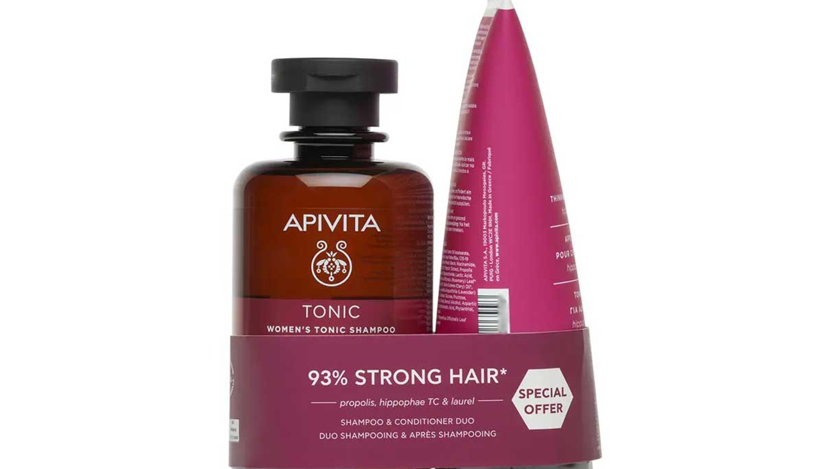 Apivita Womens Tonic Shampoo + Conditioner Special Offer