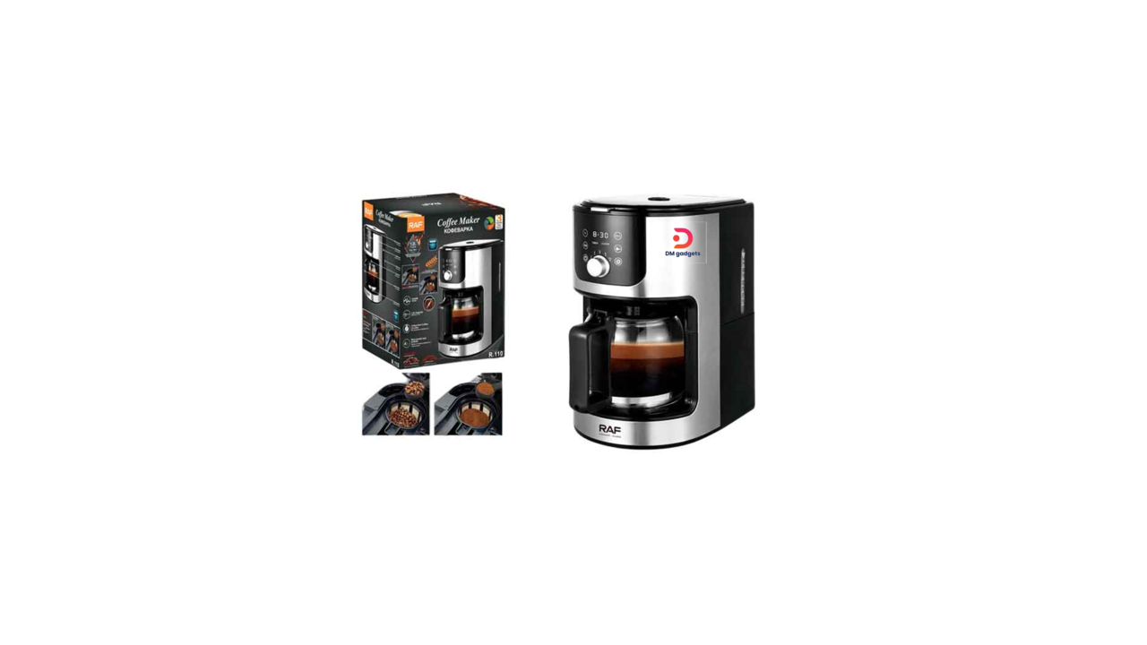 642Q17#RAF®R.110 1050W Coffee Maker Silver-Black