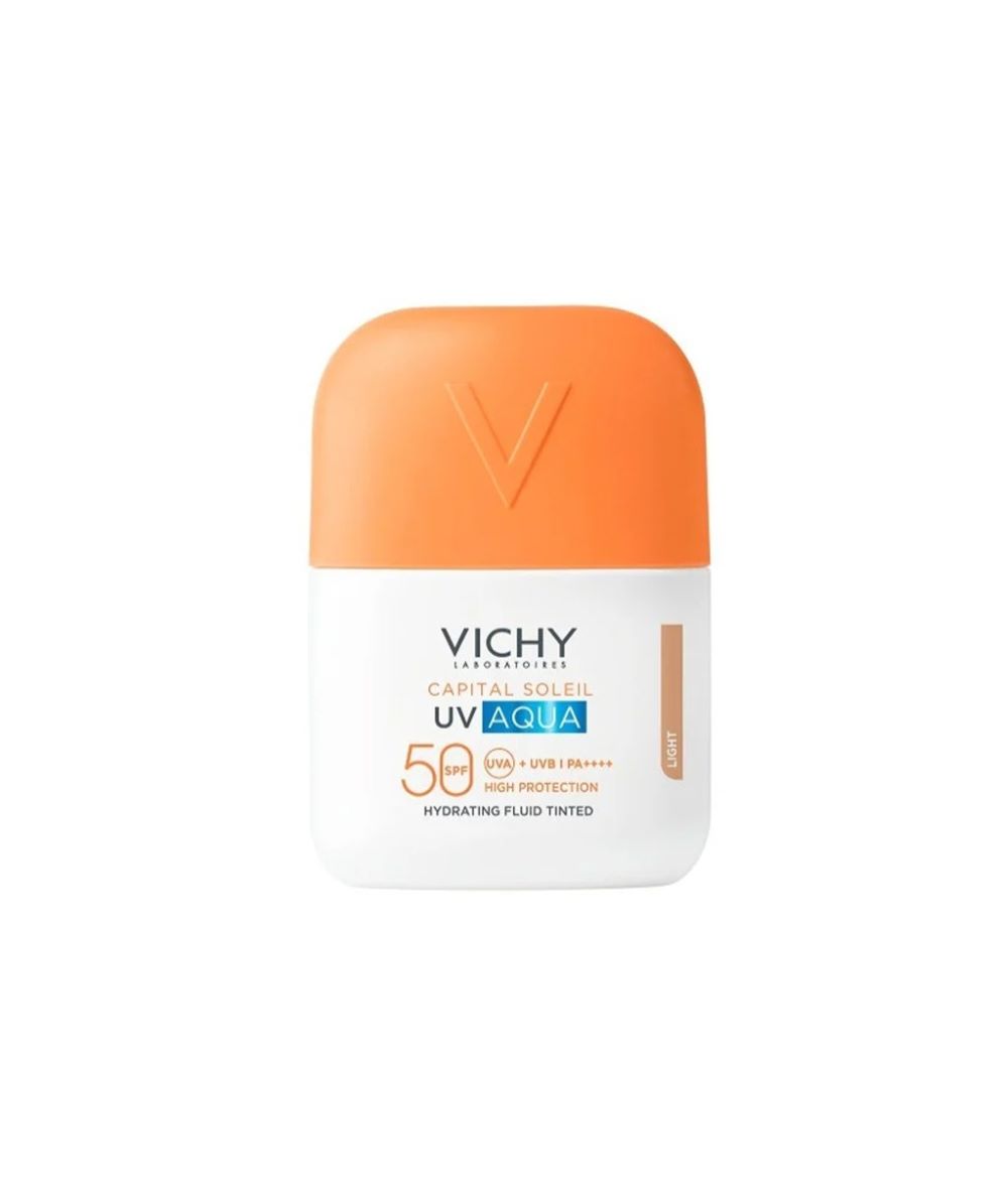 Vichy Capital Soleil UV Aqua Invisible Light Tinted Fluid SPF50+ - Λεπτόρρευστο Αντηλιακό Προσώπου με Χρώμα, 50ml