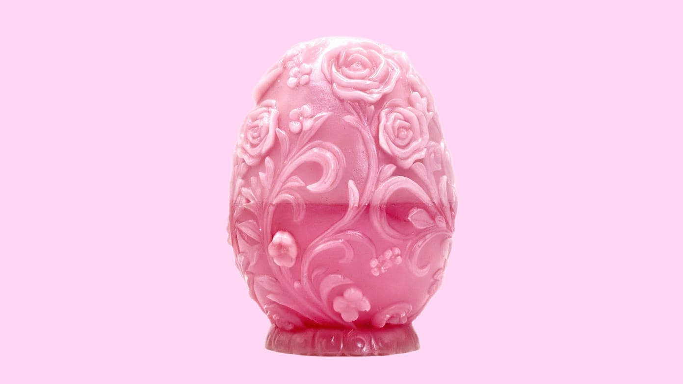 3D HANDMADE PINK EASTER DECORATION EGG . Cod. 1