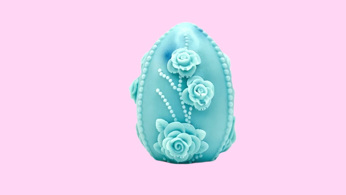3D HANDMADE TURQUOISE EASTER DECORATION EGG. Cod.4