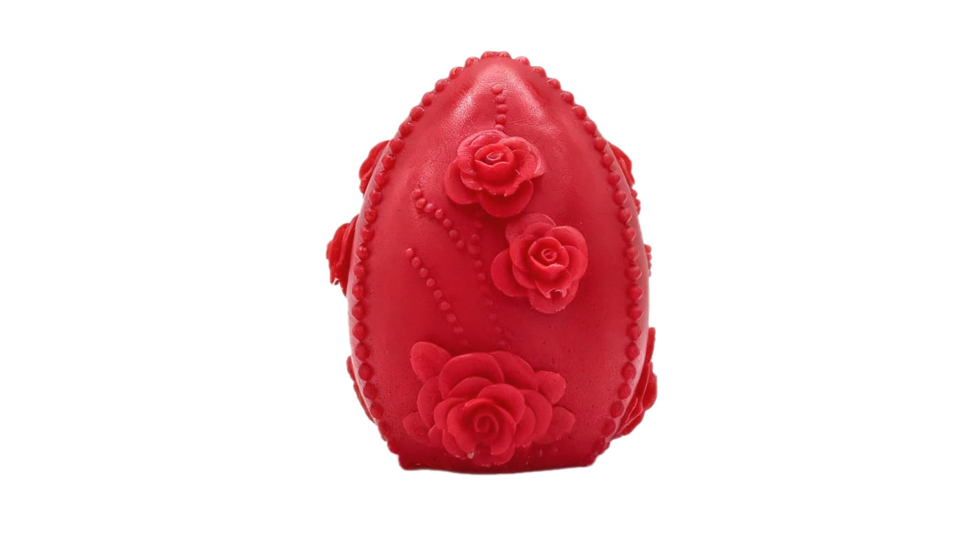 3D HANDMADE RED  EASTER DECORATION EGG. Cod.6