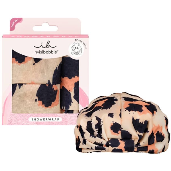 Invisibobble Set Shower Cap Leo-Bathing Cap with Leopard Pattern, 1pc