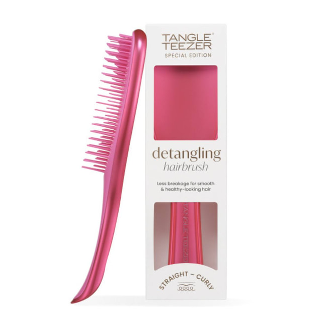 Teezer Tangle Teezer The Ultimate Detangler Chrome Afterparty Pink-Hair Brush in Pink Metallic Color, 1pc
