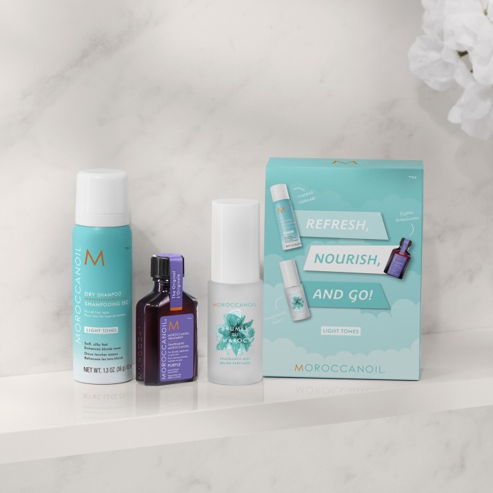 Moroccanoil Refresh Nourish and Go Light Tones – Warm Tone Refreshing & Neutralizing Set