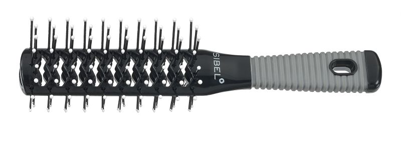 Sibel Professional Black Tunnel Vented Hair Brush Double Sided
