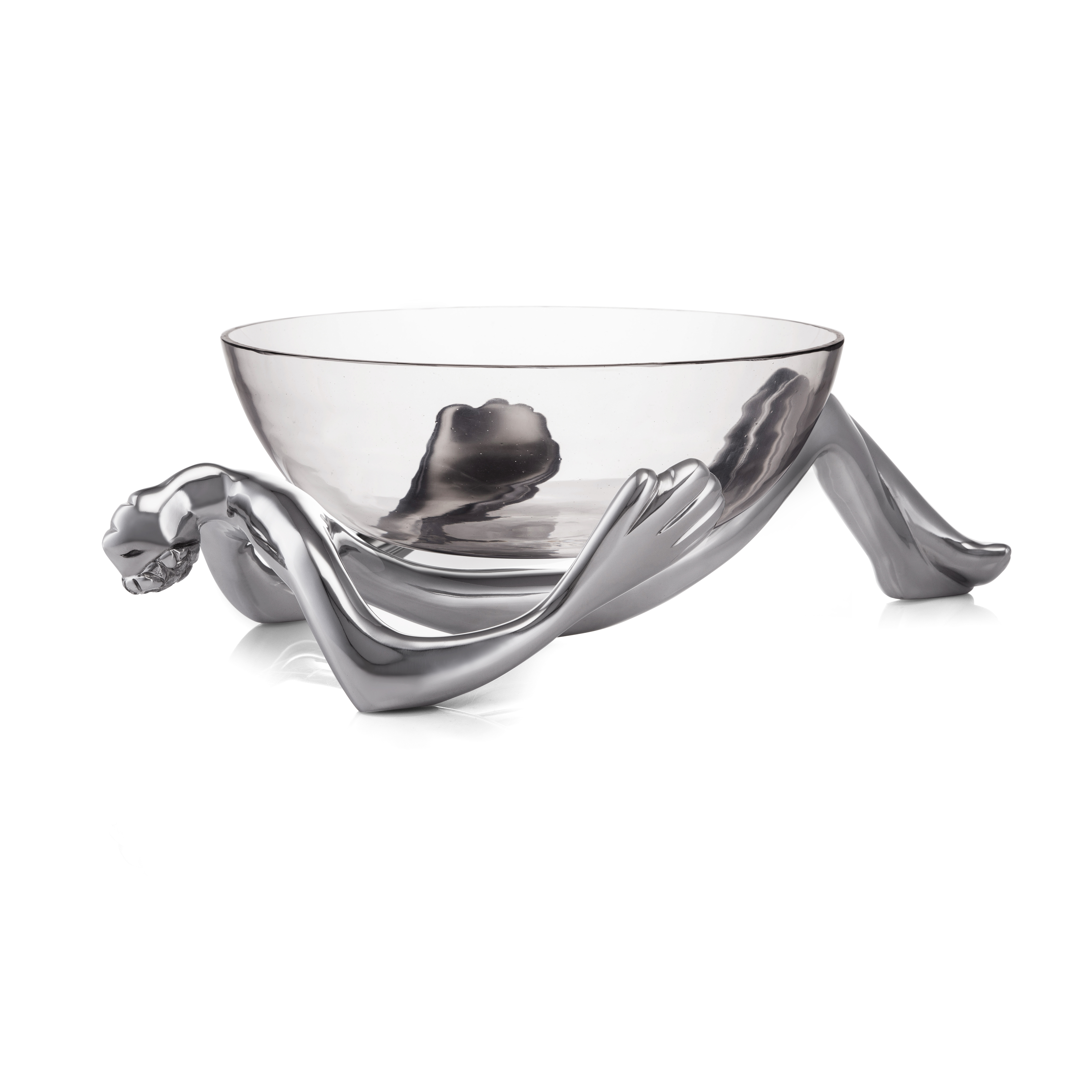 Glass bowl and stand - reclining