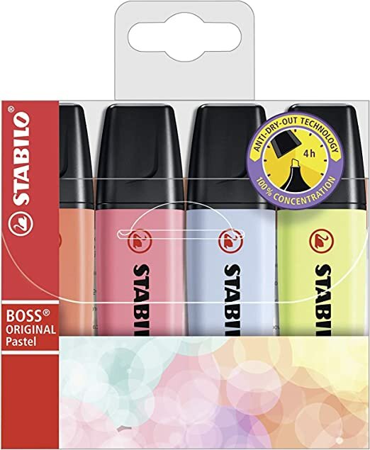 STABILO  Pastel Highlighters 4 Pack