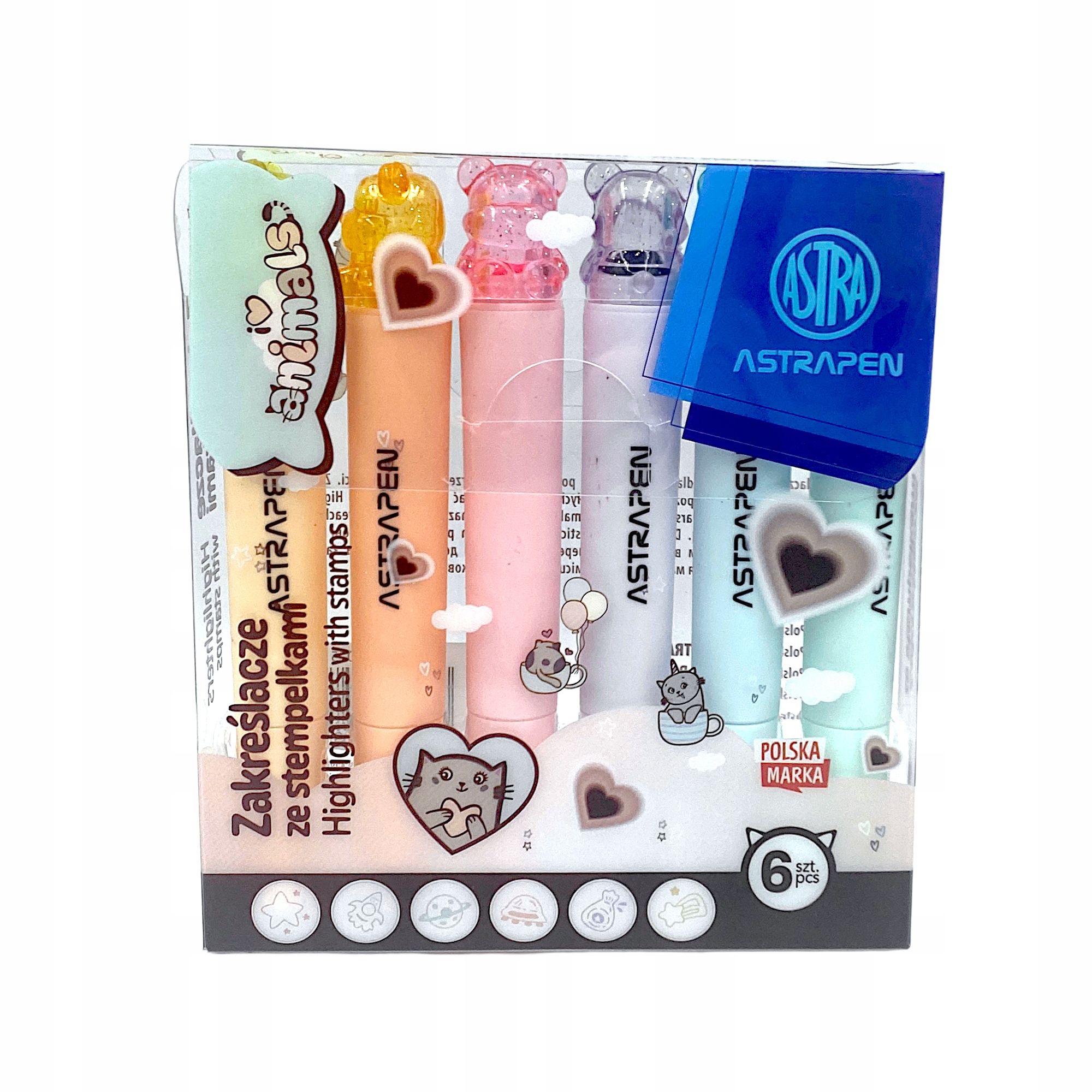 HIGHLIGHTERS WITH STAMPS ANIMALS