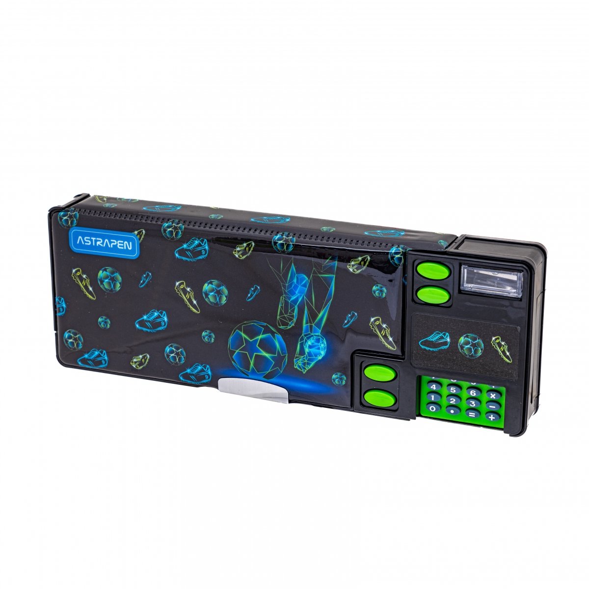 PENCIL CASE WITH CALCULATOR FOOTBALL MOTION