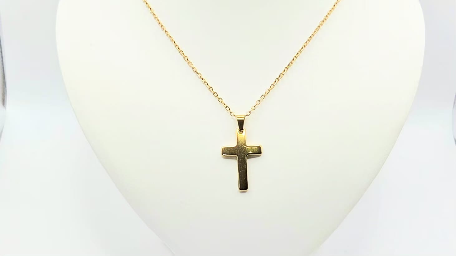 Stainless Steel Gold Plated Cross. Cod 01