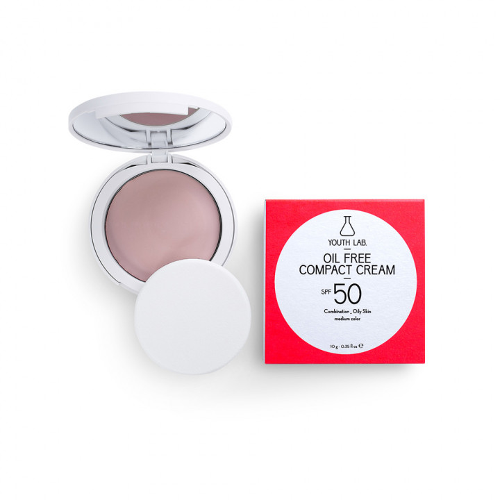 Youth Lab Oil Free Compact Cream Spf 50 Oily-Combination Skin Medium Color 10g
