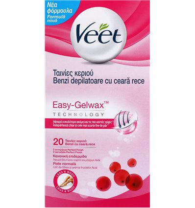 Veet EasyGelwax Cold Wax Leg Strips 20 Strips
