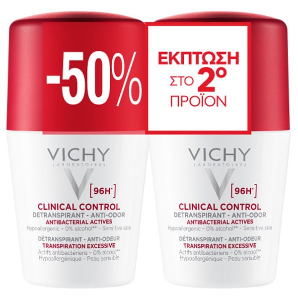Vichy Deo Clinical Control 96H Anti-Perspirant – Dual Pack
