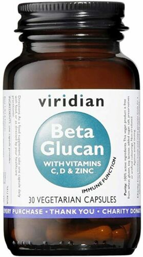 Viridian Beta Glucan With Vitamins C D & Zinc 30 Vegetarian Capsules