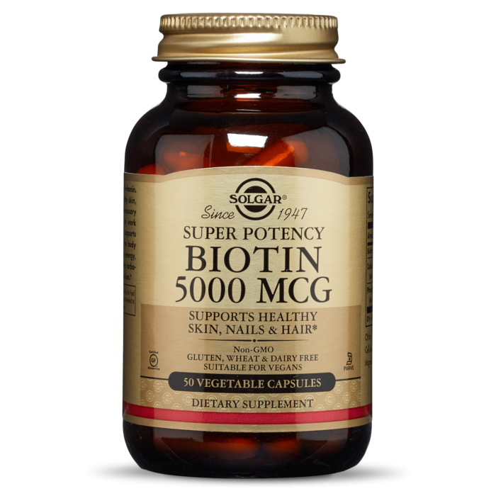 Solgar Biotin 5000MCg Promotes Healthy Skin Nails & Hair 50 Capsules