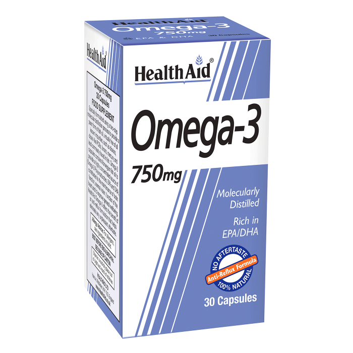 Health Aid Omega 3 750Mg For The Support Of Cardiovascular Immune & Reproductive System 30 Tablets