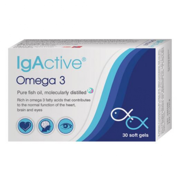Igactive Omega 3 Pure Fish Oil For The Normal Function Of Heart Brain And Vision 30 Soft Gels