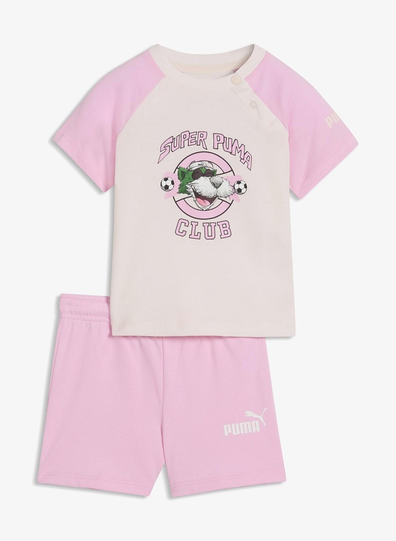Puma 693289 Minicats Super T'shirt And Shorts Set Infant Childrens Colored Jasmine Flower size: 92