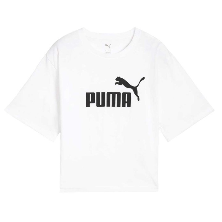 Puma 684972 Essentials Cropped No. 1 Logo Relaxed T'shirt Womens Colored White size: M