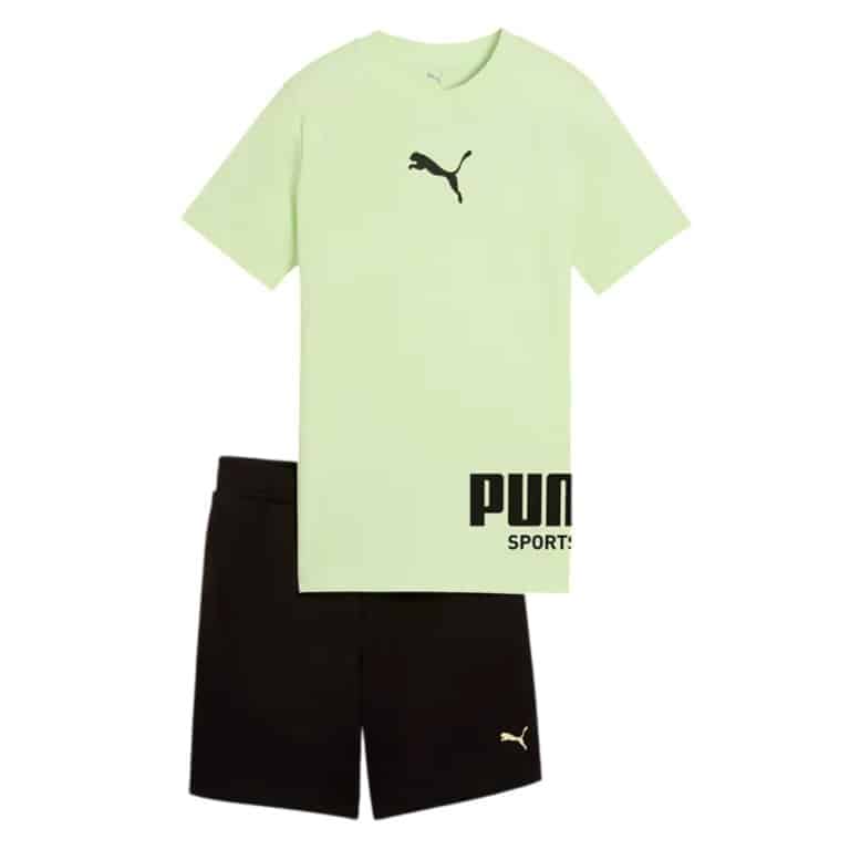 Puma 693335 Sport T'shirt And Shorts Set B Mens Colored Emerald Ice size: 128