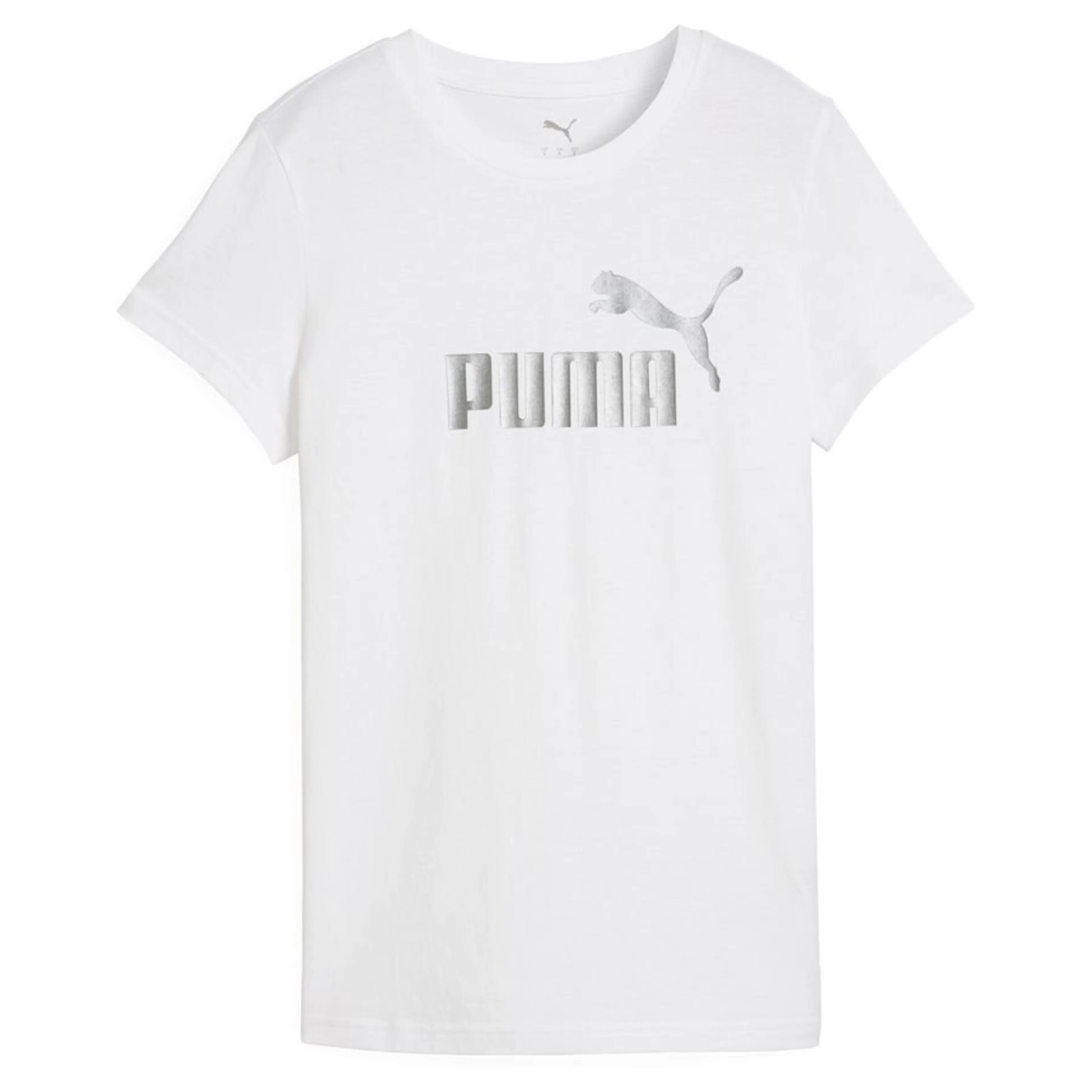 Puma 631536 Essentials Metallic No. 1 Logo T'shirt Womens Colored Alpine Snow-Metallic Silver size: S