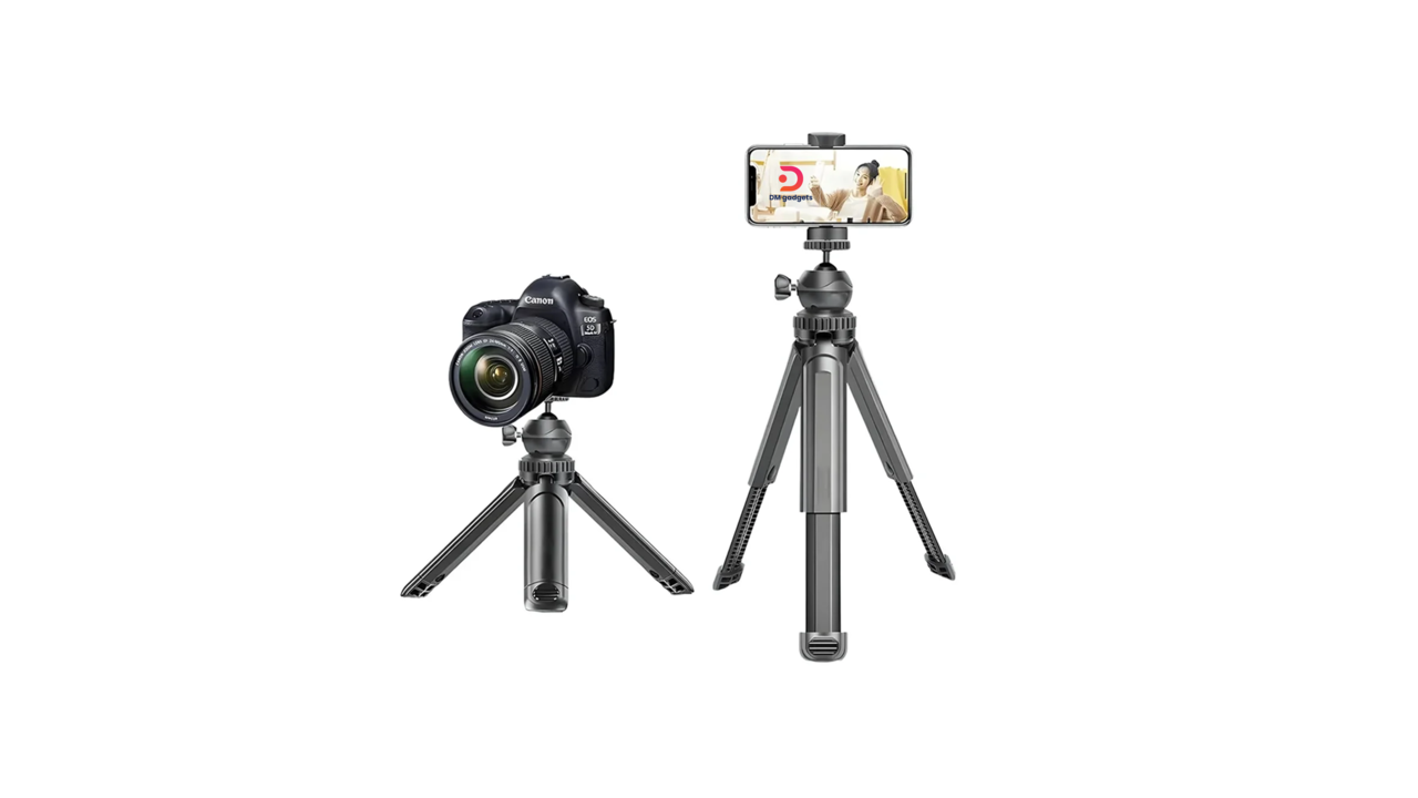 382B#Earldom®ZP36 Portable Multi-Functional 360°Rotation & Movable Head-Remote Control Tripod-Black