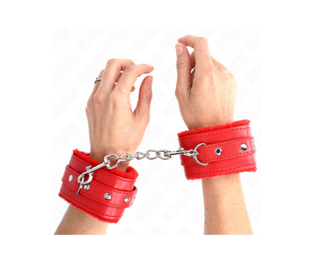 KINK - PREMIUM FUR LINED RED HANDCUFFS
