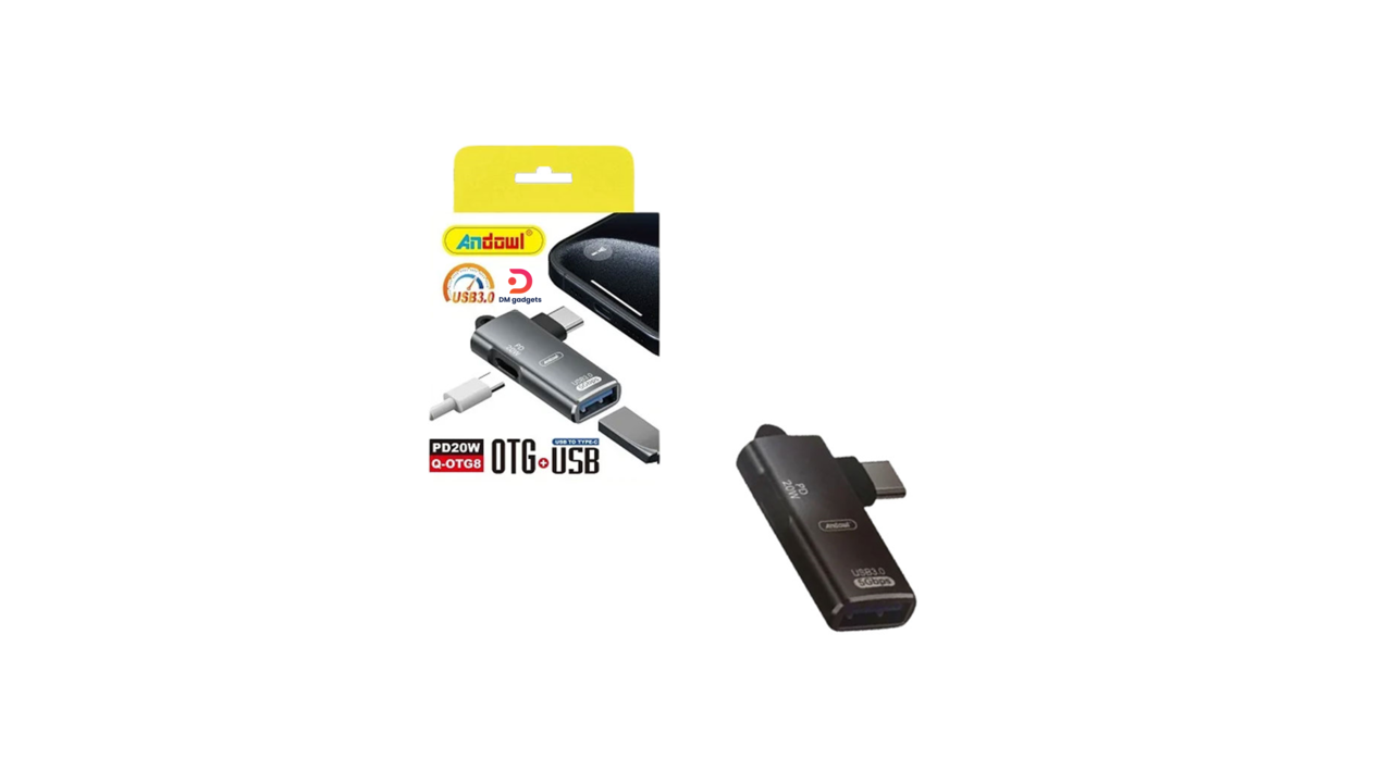 598A#Andowl®Q-OTG8 USB-C to USB 3.0 OTG Adapter with PD 20W-Silver