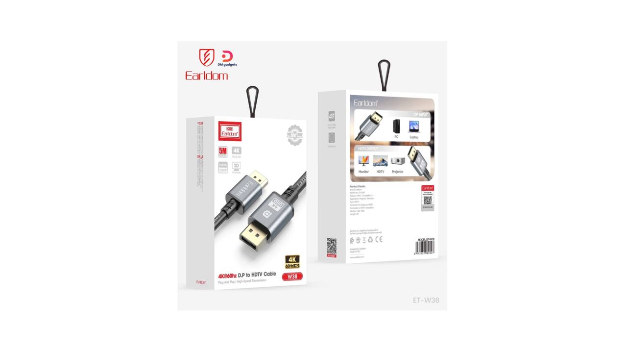 660-1#Earldom®ET-W38 5m 4K@60hz Display Port to HDTV Cable